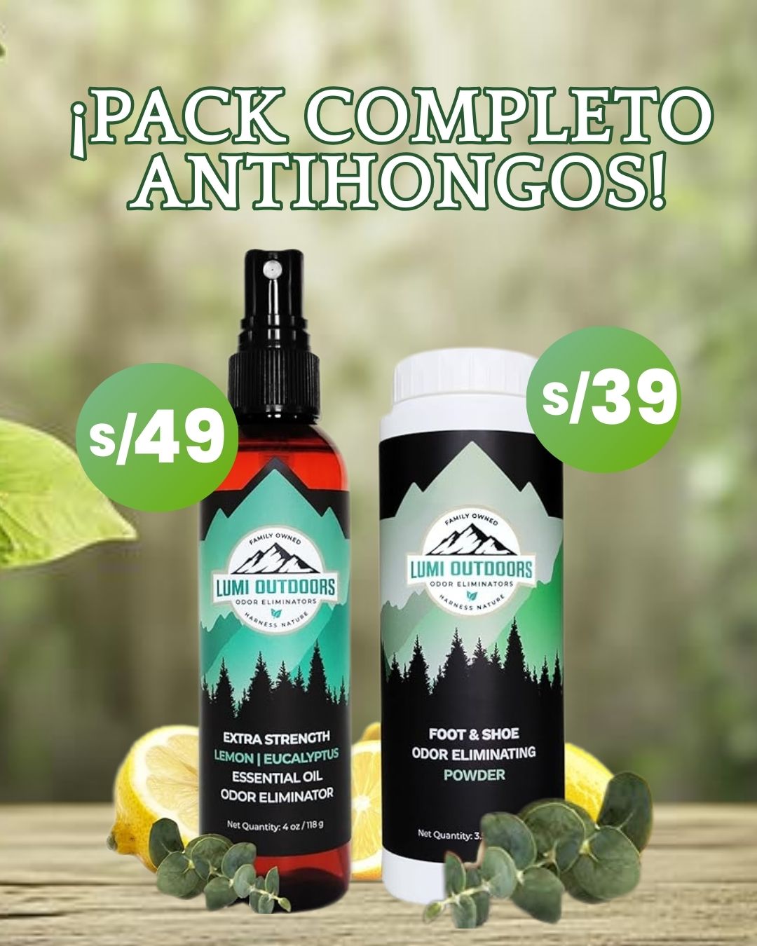 Pack Antimicótico | Spray Desinfectante de Calzado + Talco Desodorante para Pies